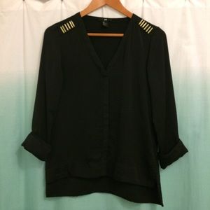 Dressy Satin H&M Cuffed Blouse