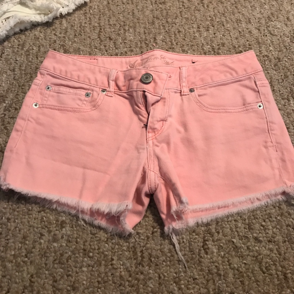 Pink jean shorts