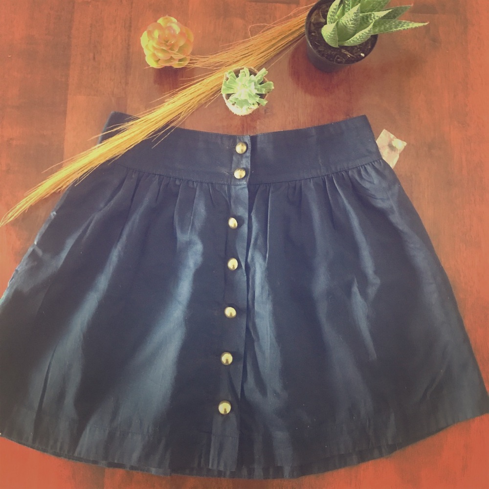 Navy Blue High Waist Mini Skirt