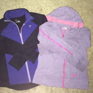 2 youth athletic zip-up jackets