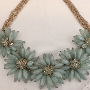 Statement Necklace. Light blue flower design.
