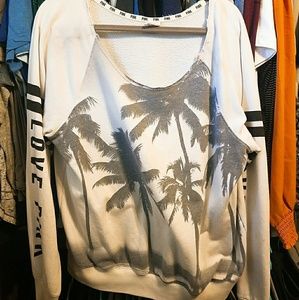 Vs pink palm tree sweater