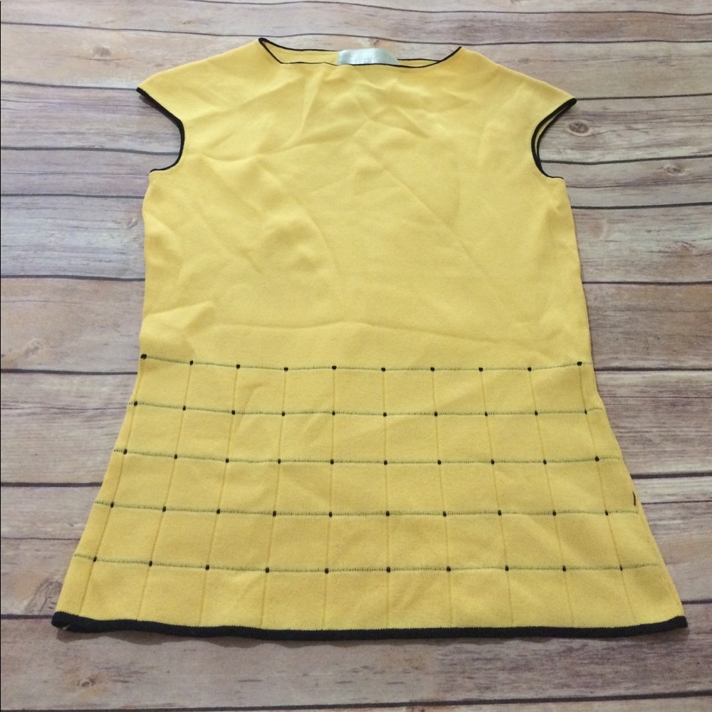 Kenneth Miller Yellow and Black Sleeveless Top