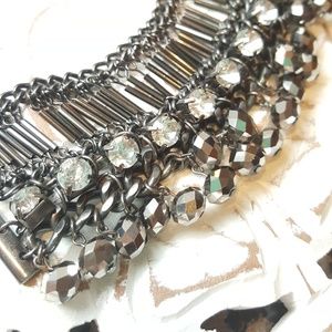 Gun Metal & Rhinestone Bracelet