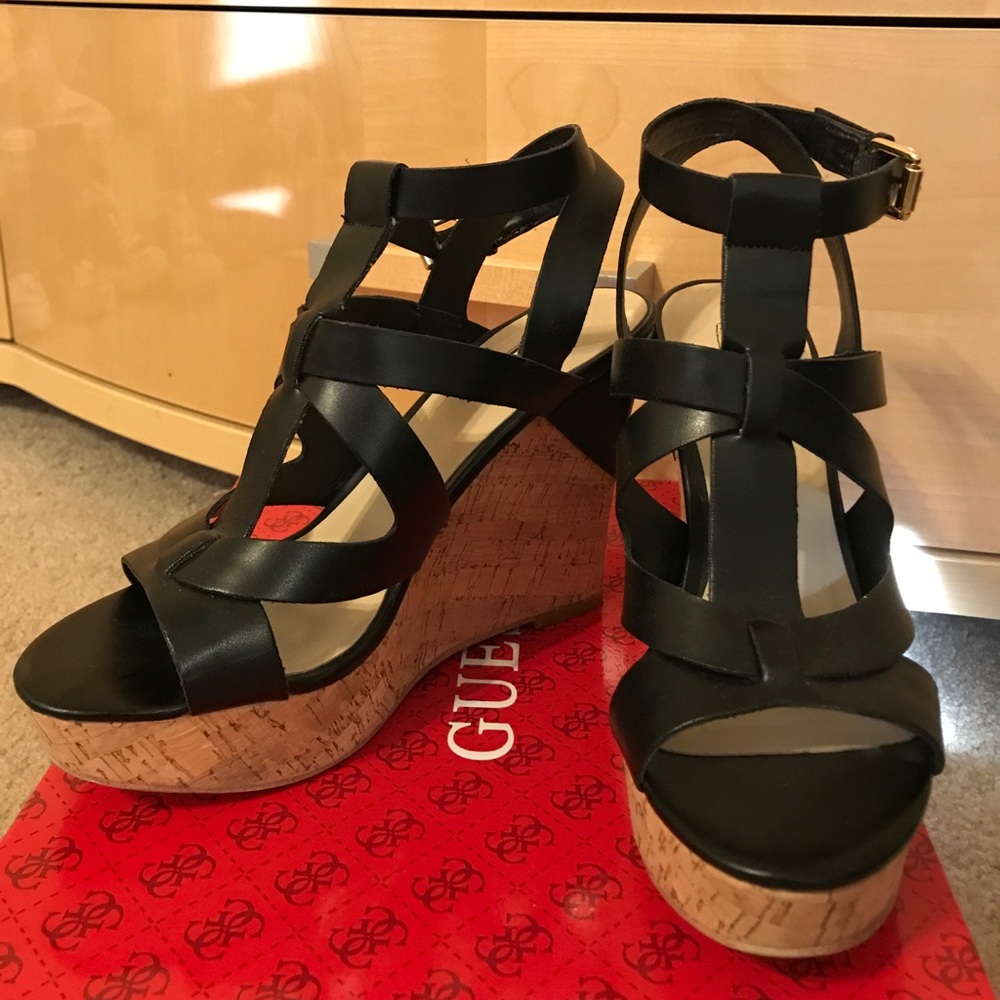 Guess Gwharlea Black Wedges 8M
