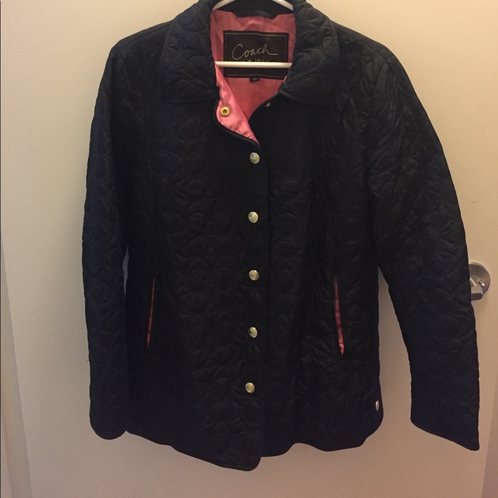 Coach quilted jockey with pink lining