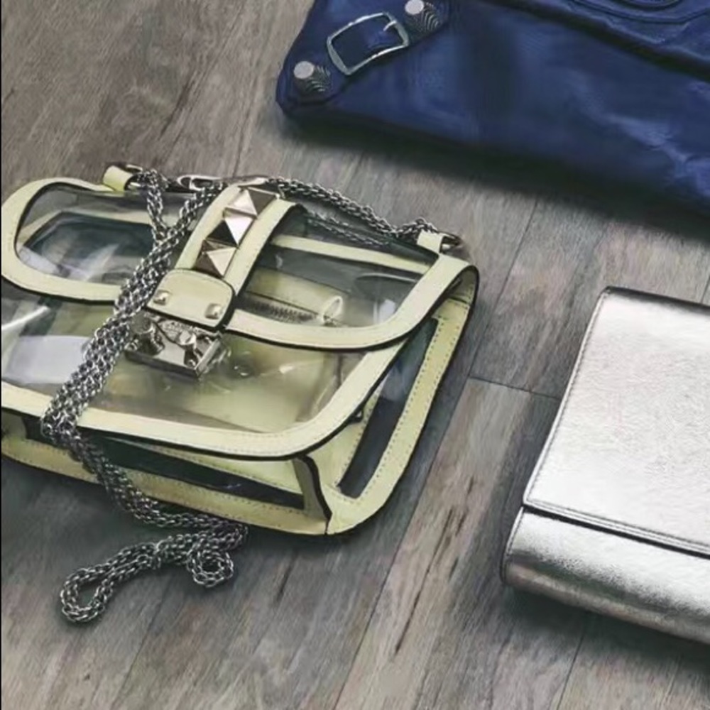 Authentic Valentino rockstud PVC lock bag