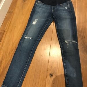 AG Designer Maternity Distressed Denim