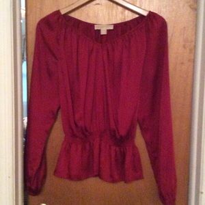 Red Silky Blouse