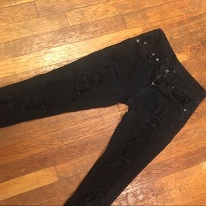 LF black ripped skinny jeans