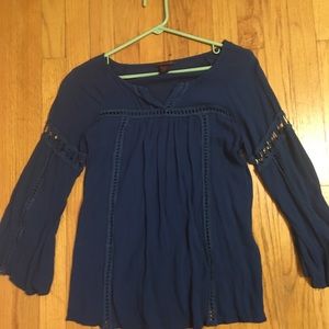 Cute boho blue top