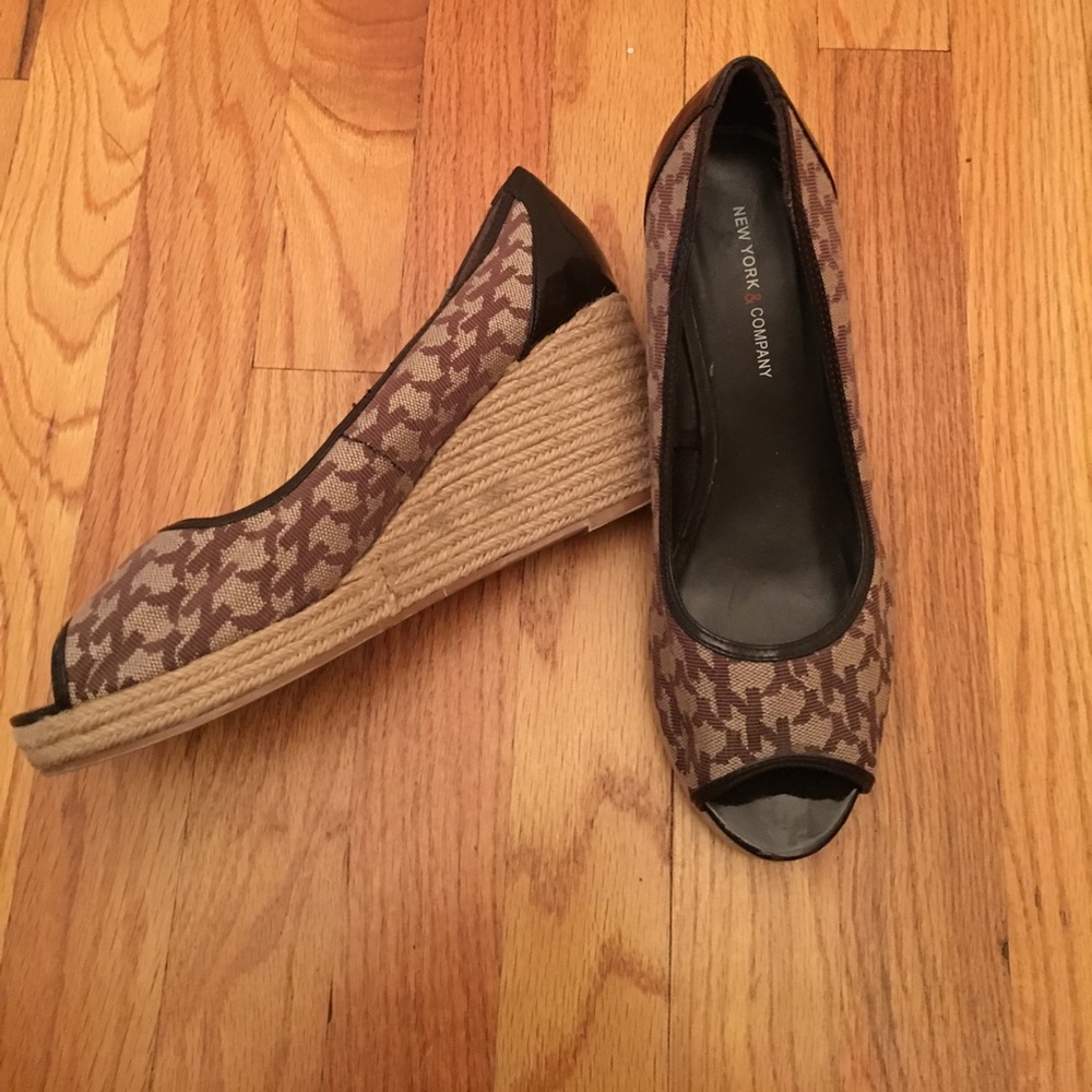 NY&Co Logo Espadrille Wedges