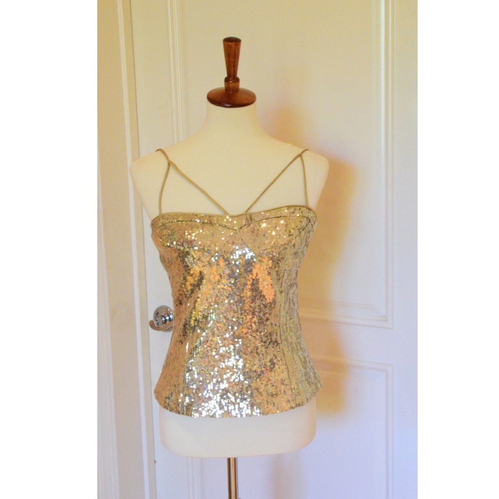 Gold sequin Bustier