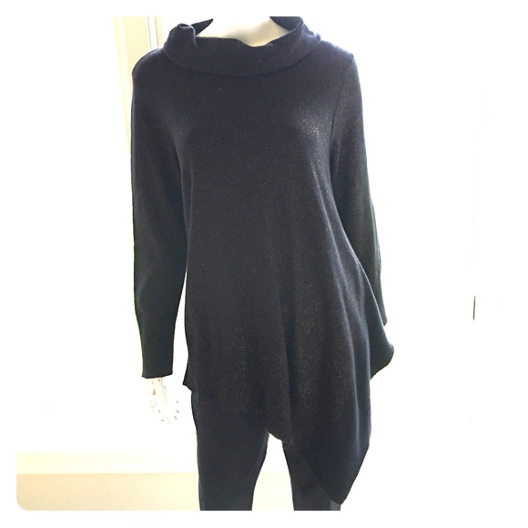 Alfani Sweaters - NEW ALFANI sparkle asymmetrical sweater black XL