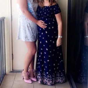 Navy floral maxi dress