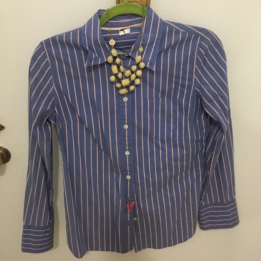 J Crew slim fit pink and blue long sleeve shirt sm