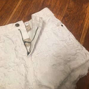 High waisted embroidered shorts