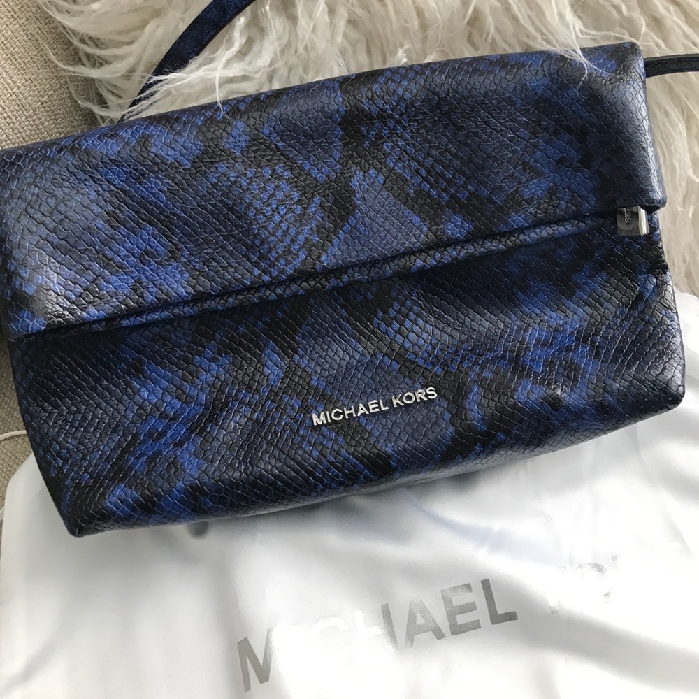 Michael Kors Blue Snakeskin Handbag