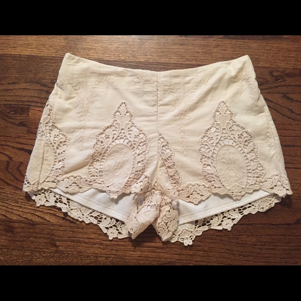 Ivory Cotton Shorts