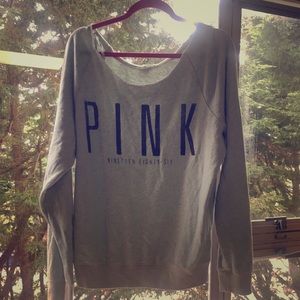 Light Blue PINK long sleeve sweatshirt