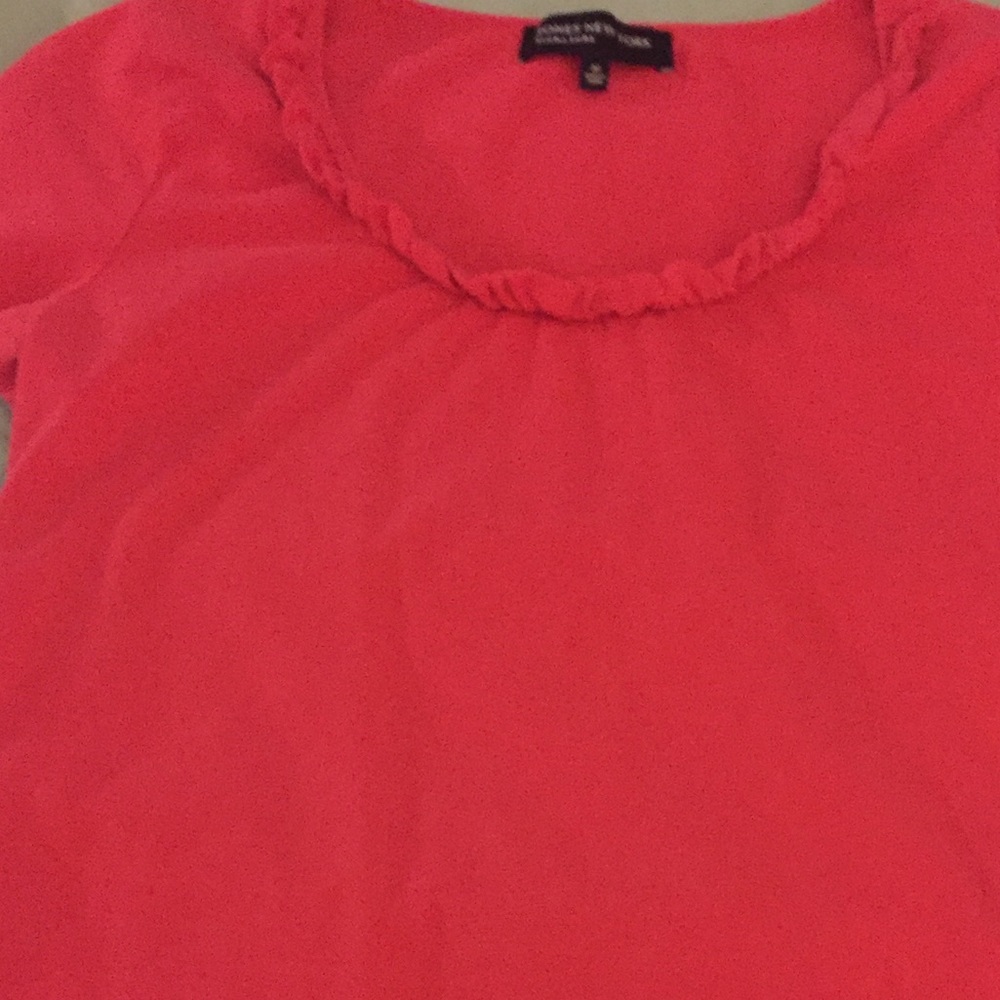 Jones New York Ruffled Collar Top