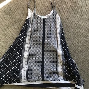 Blue and white handkerchief dress