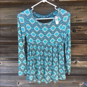 NWT Justice girls Boho Top Shirt Blouse 12