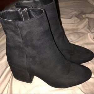 Black velvet boots