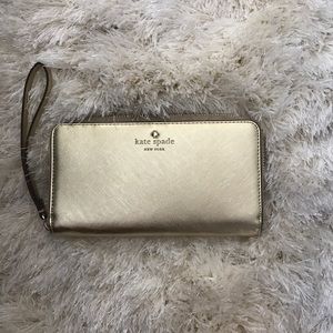 Kate Spade Phone/Wallet Wristlet Gold