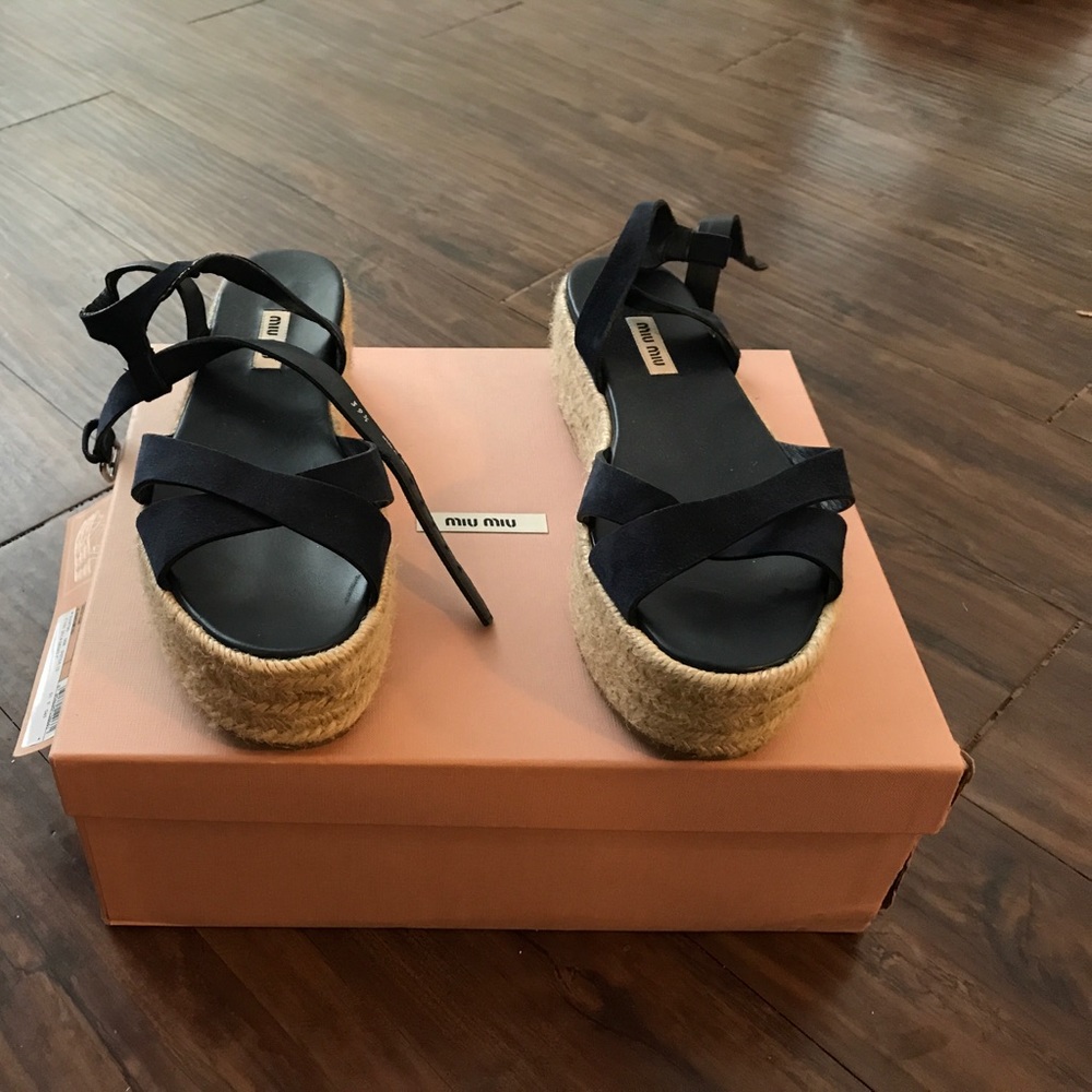 Miu Miu Espadrille Flatform Sandal Calzature Donna
