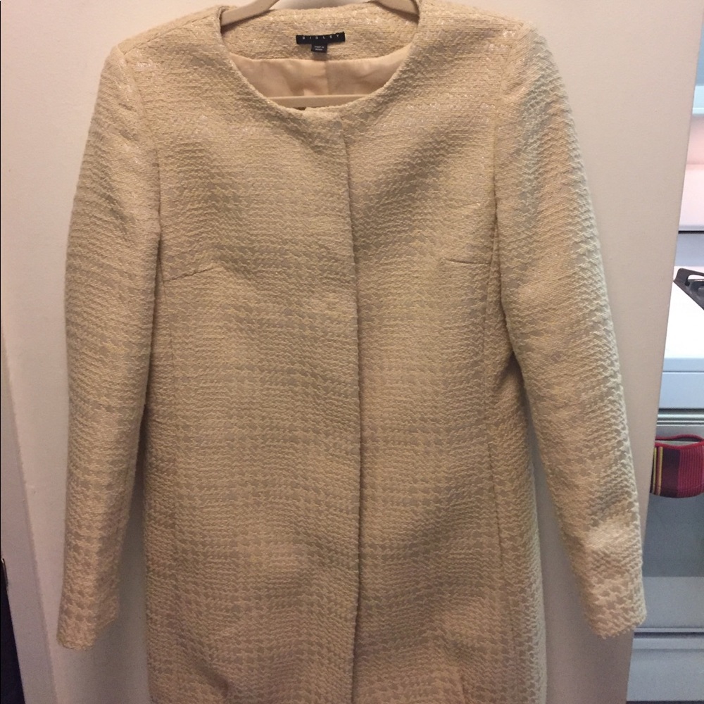 Sisley Pea Coat in ivory & silver details