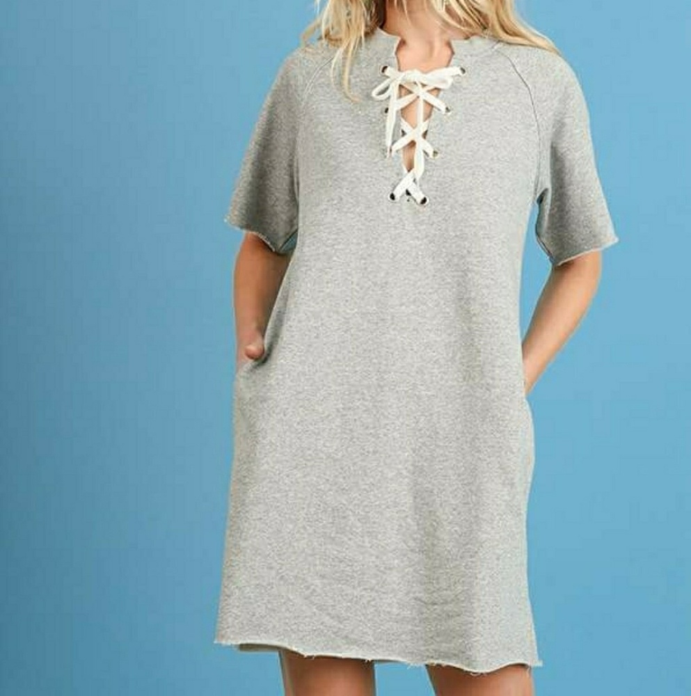 Casual Lace-Up Dress