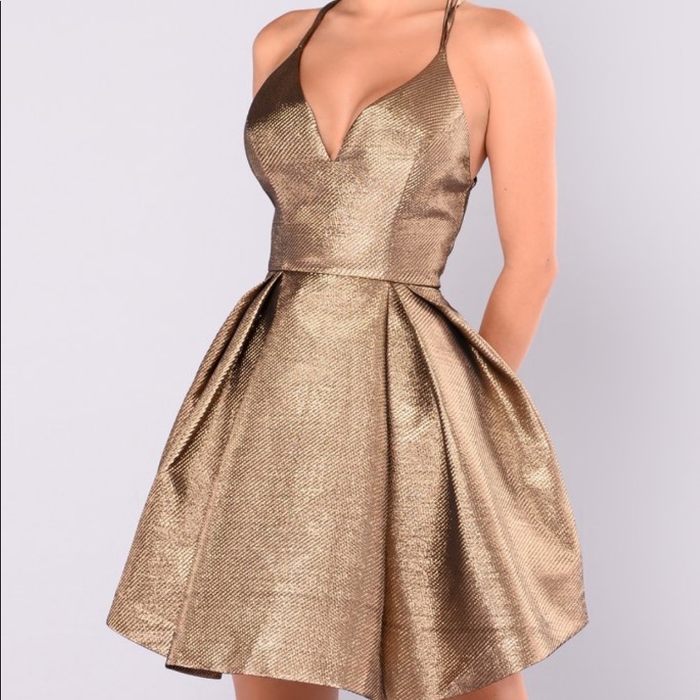 Metallic gold dress