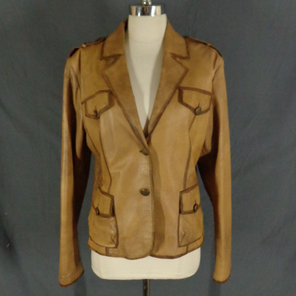 Vintage Guido De Medici Brown Lamb Leather Jacket