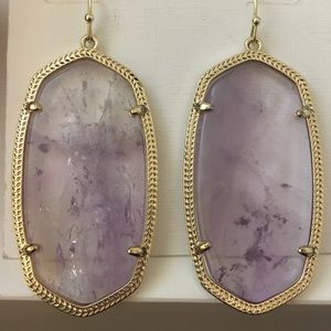 NEW Kendra Scott Amethyst + Gold Danielle Earring