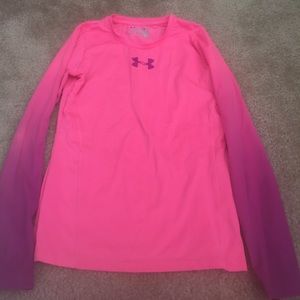 UA Girls LS Pink Tee
