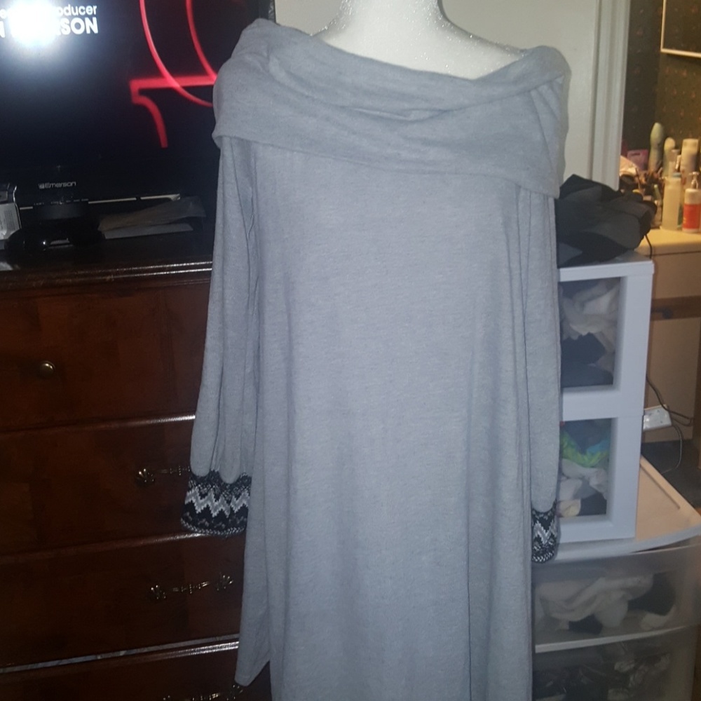 Grey sweater dress