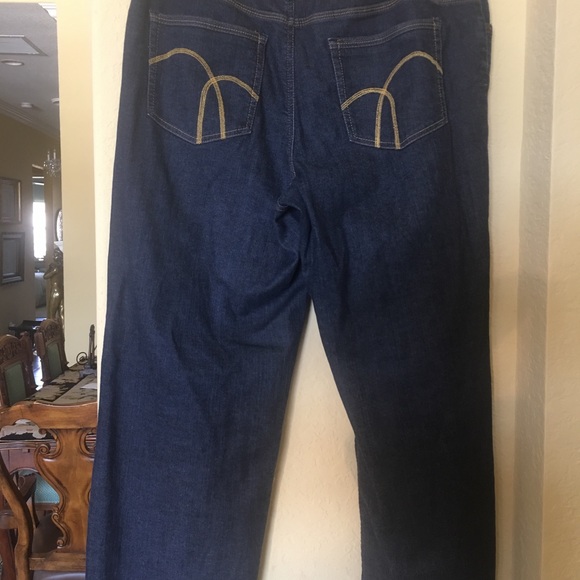 Boyfriend Cropped Jeans Dark Blue Pleated Wide Leg - Picture 5 of 6