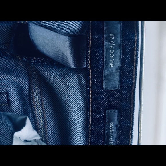 Boyfriend Cropped Jeans Dark Blue Pleated Wide Leg - Picture 6 of 6