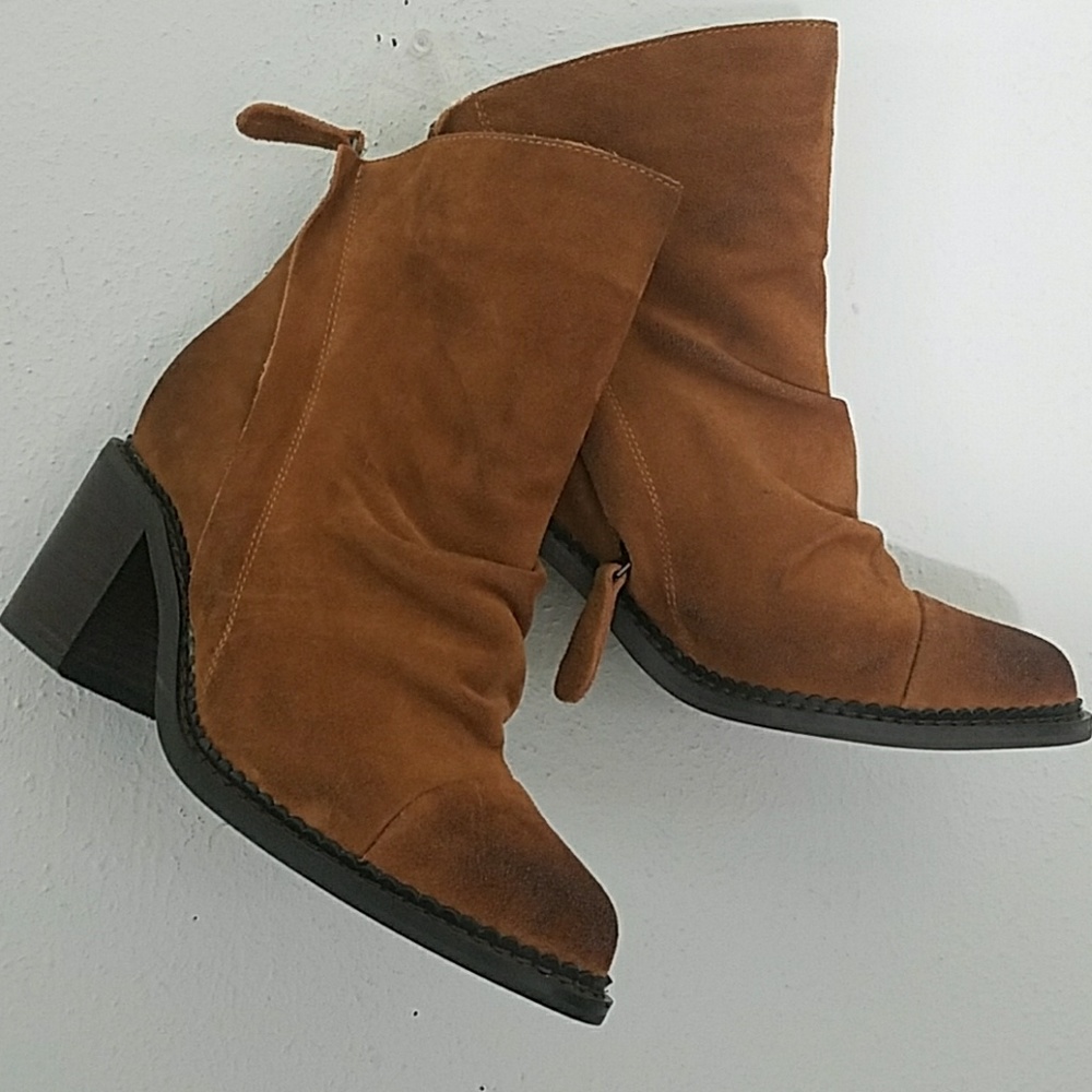 🆕 Double Zip Slouch Suede Ankle Boot - Picture 2 of 7