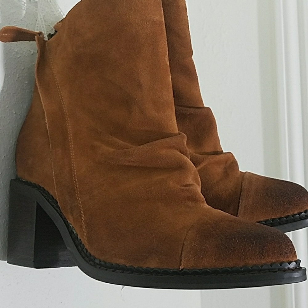 🆕 Double Zip Slouch Suede Ankle Boot - Picture 3 of 7