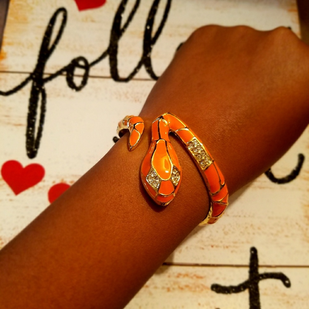 Orange Snake Bangle