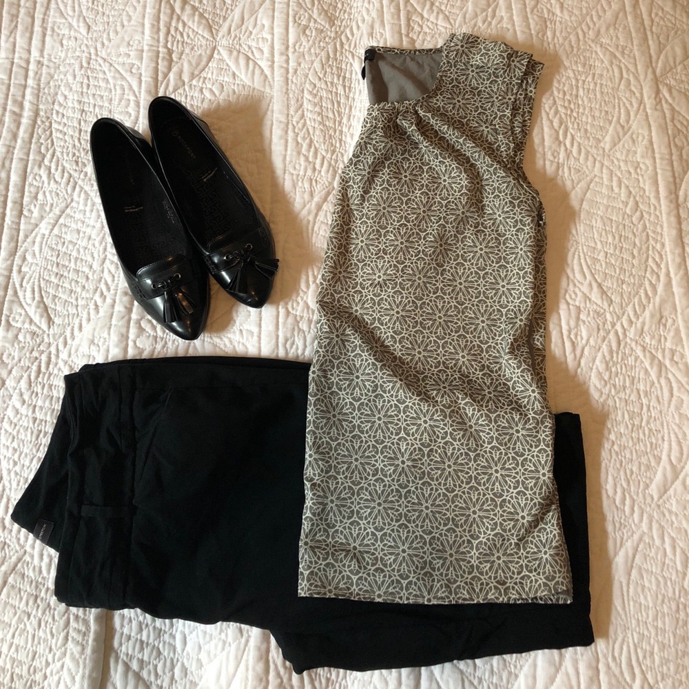 Gray and White Pattern Blouse