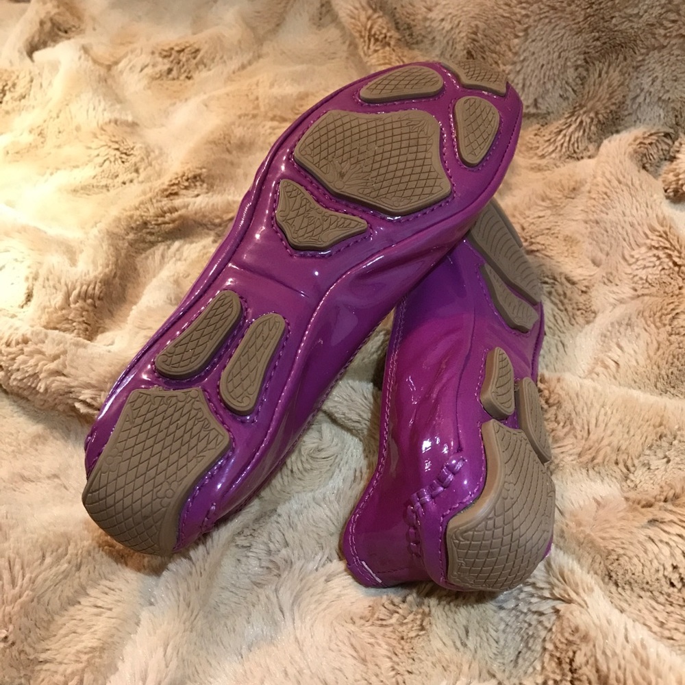 💖Eli Tahari Purple Leather Flower Flats Size 7 - Picture 6 of 6
