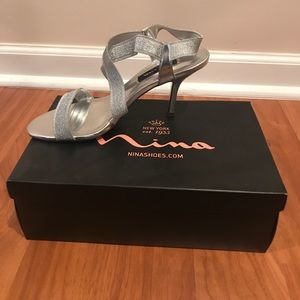 Silver Strappy Heels