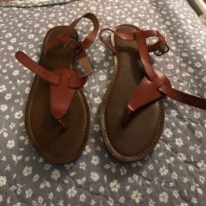 Brown leather sandals