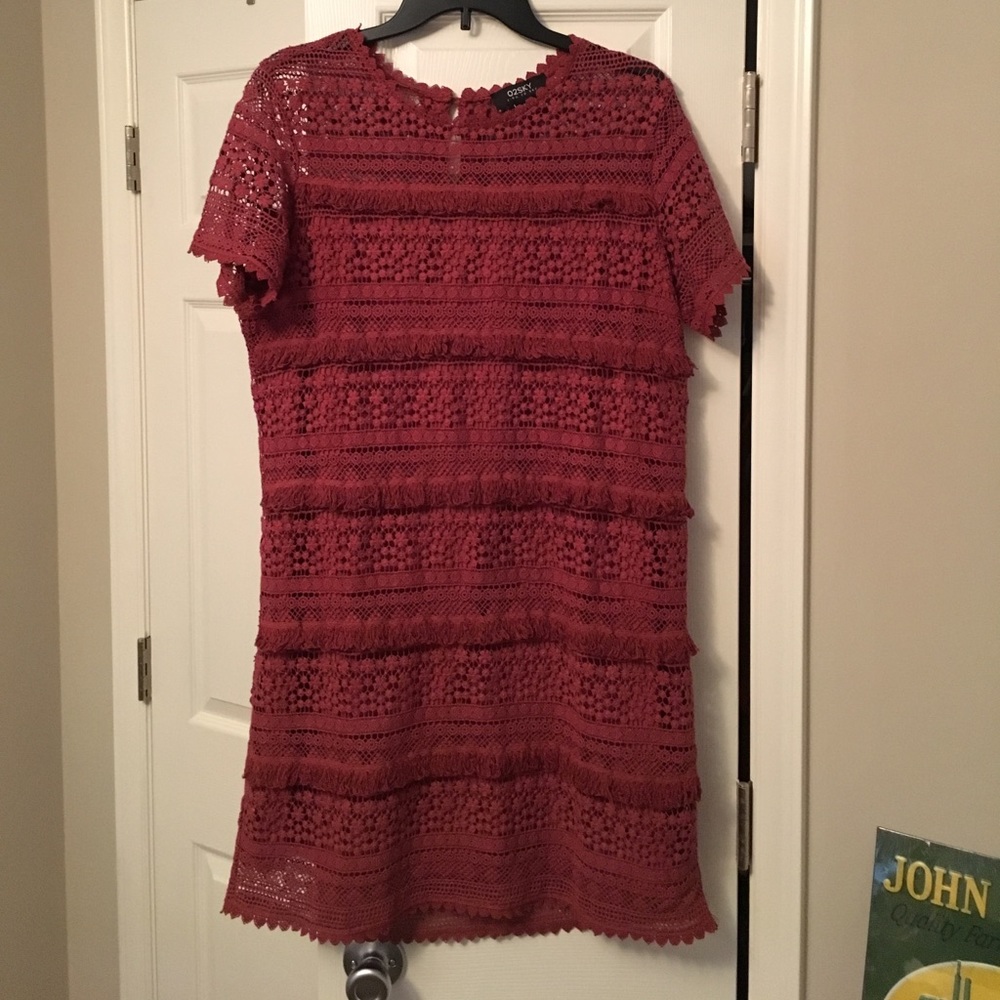 Anthropology dress/ burnt dark orange