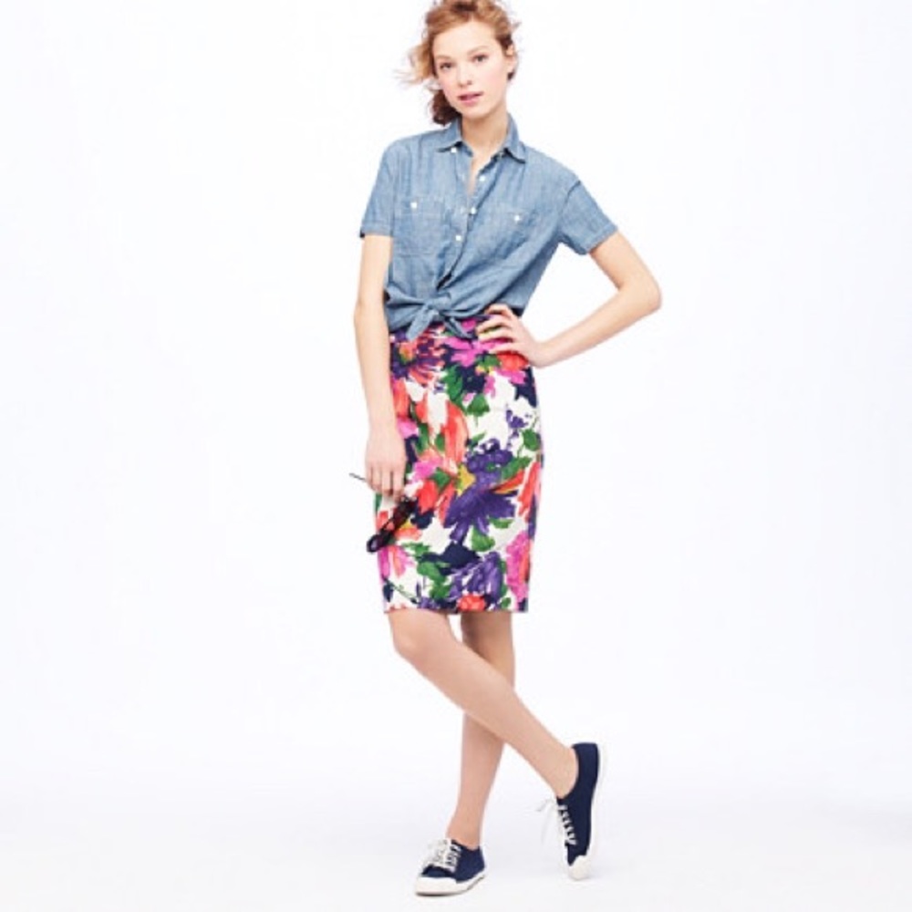 J.Crew No.2 Pencil Skirt in Garden Floral