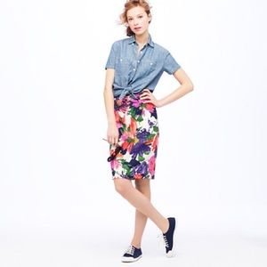 J.Crew No.2 Pencil Skirt in Garden Floral