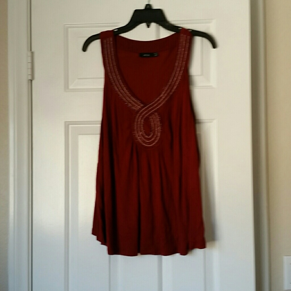 Burgandy bead detail tank top
